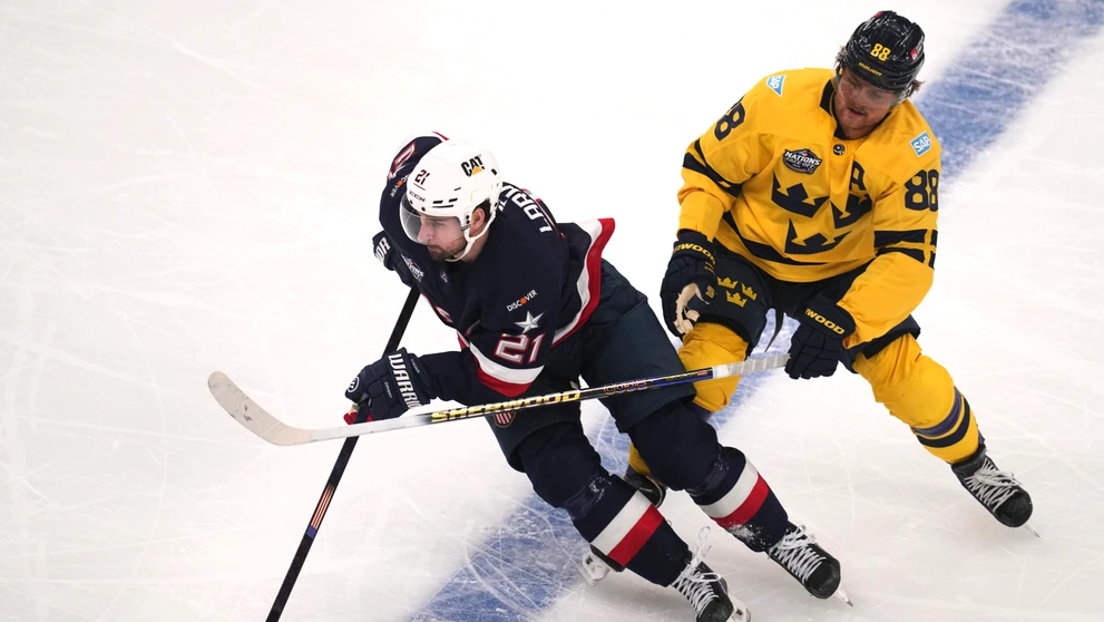 Dylan Larkin a William Nylander.