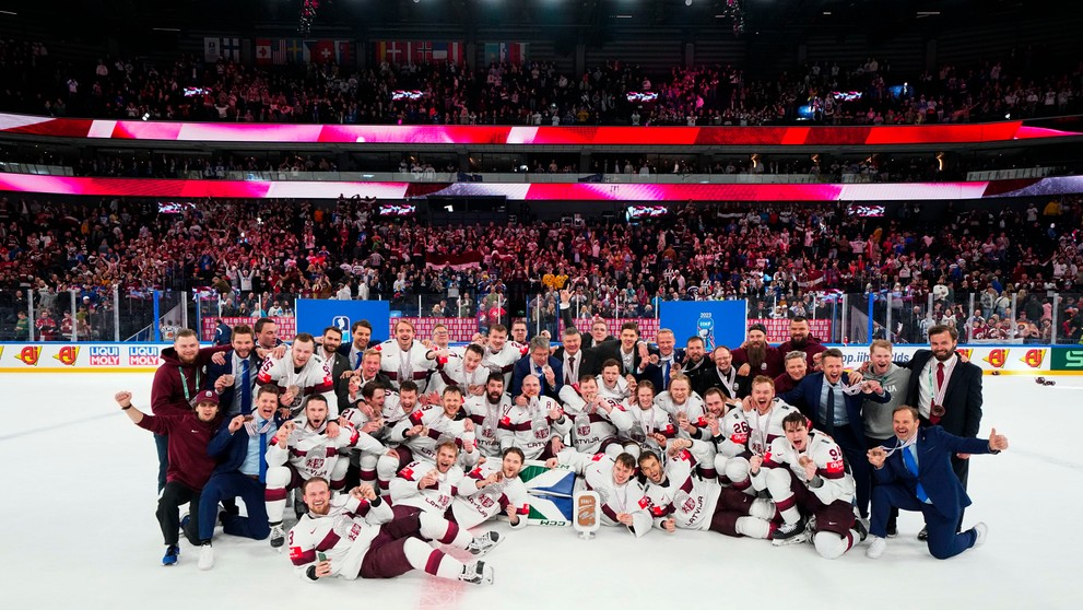 Tím Lotyšska po zisku historického bronzu