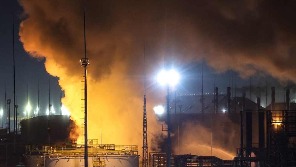 Požiar plynového terminálu pri Petrohrade