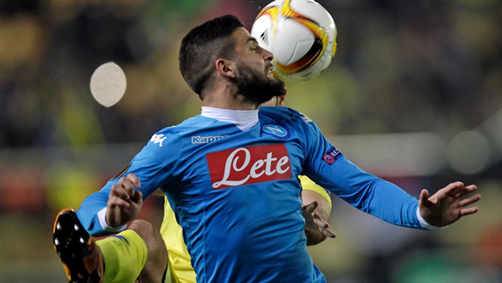 Hráč SSC Neapol Lorenzo Insigne v v prvom zápase 16-finále EL UEFA proti Villarrealu.