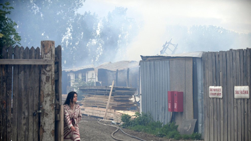 Požiar píly v košickej mestskej časti Šebastovce.