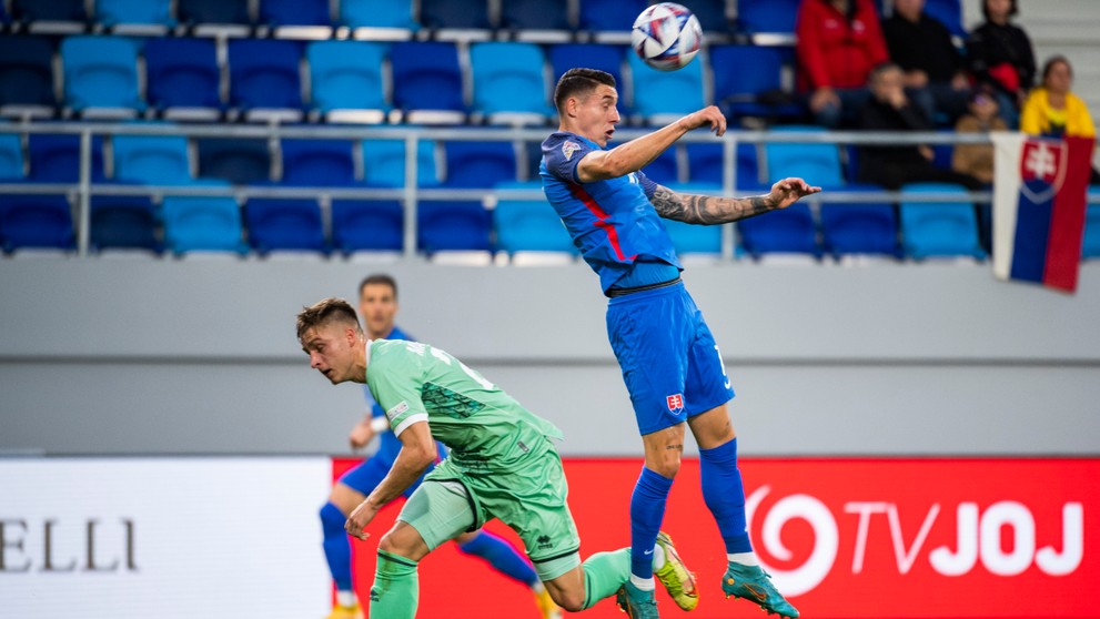 Momentka zo zápasu Bielorusko - Slovensko