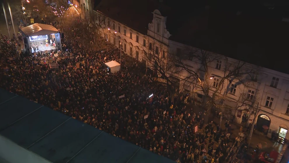Protivládny protest v Bratislave.
