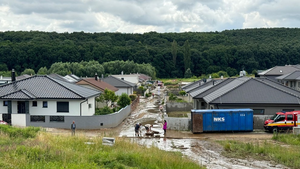 Potopa v mestskej časti Kynek.