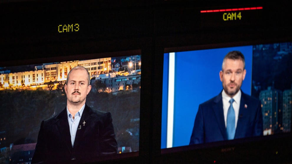 Lídri politických strán v predvolebnej debate na TV Markíza.