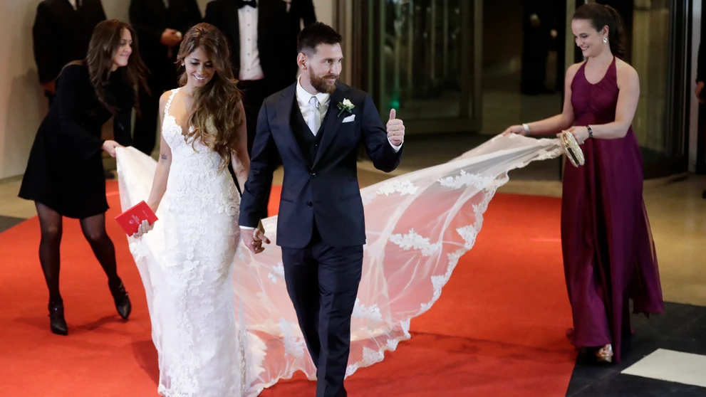 Messi s manželkou