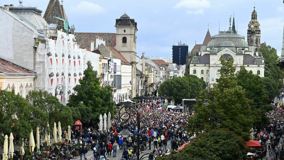 Protest proti opatreniam v Košiciach