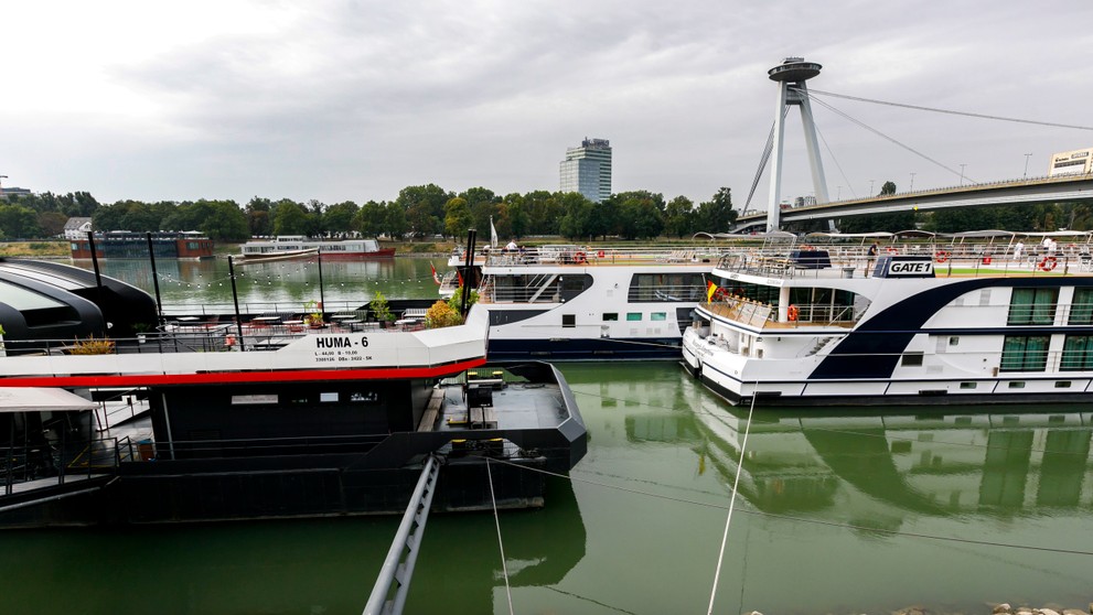 Nízka hladina Dunaja v Bratislave (19.8.2022)