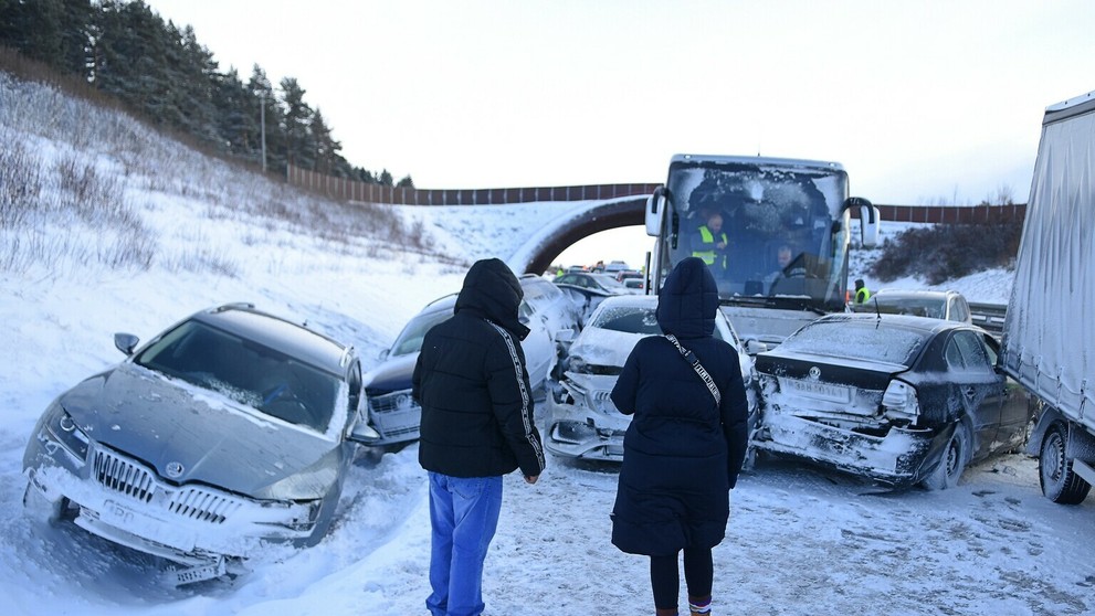 Hromadná nehoda na D1 pod Tatrami.