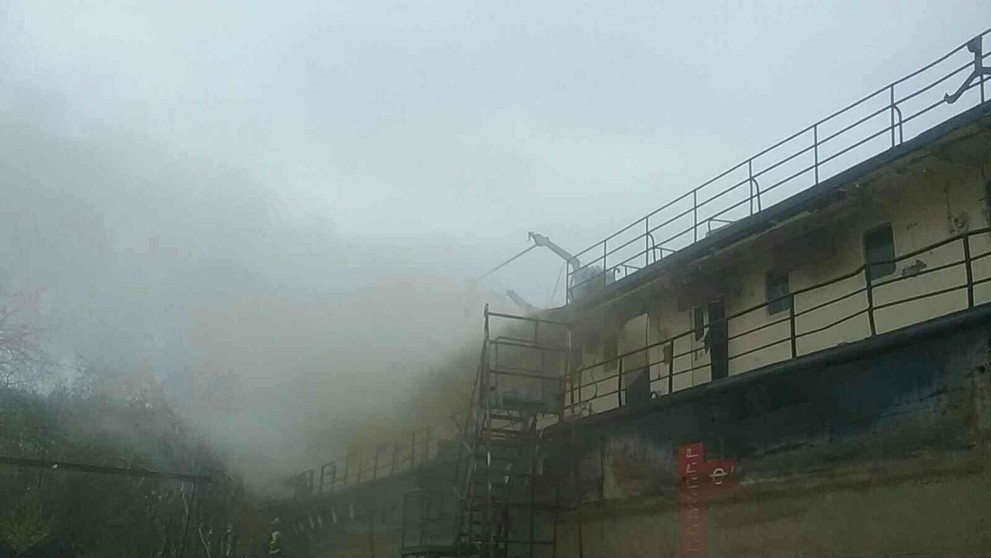 Požiar lode v Bratislave.