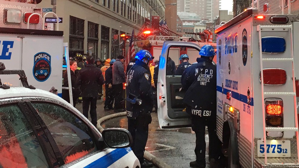 Pád žeriava v New Yorku