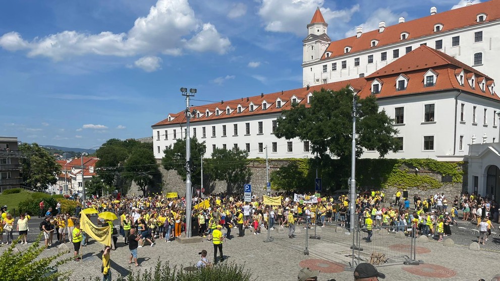 Protest učiteľov.