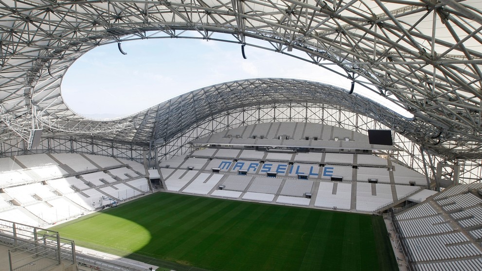 Zrenovovaný štadión Stade Vélodrome vo francúzskom Marseille.
