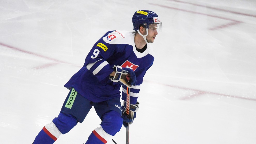 Na snímke Rayen Petrovický, ktorý debutuje v slovenskej hokejovej reprezentácii.