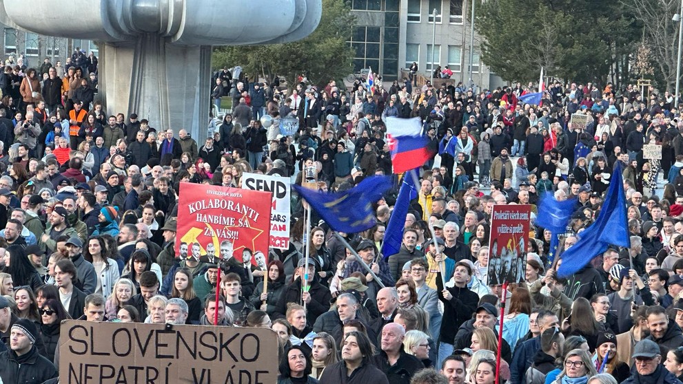 Protest na Námestí slobody v Bratislave