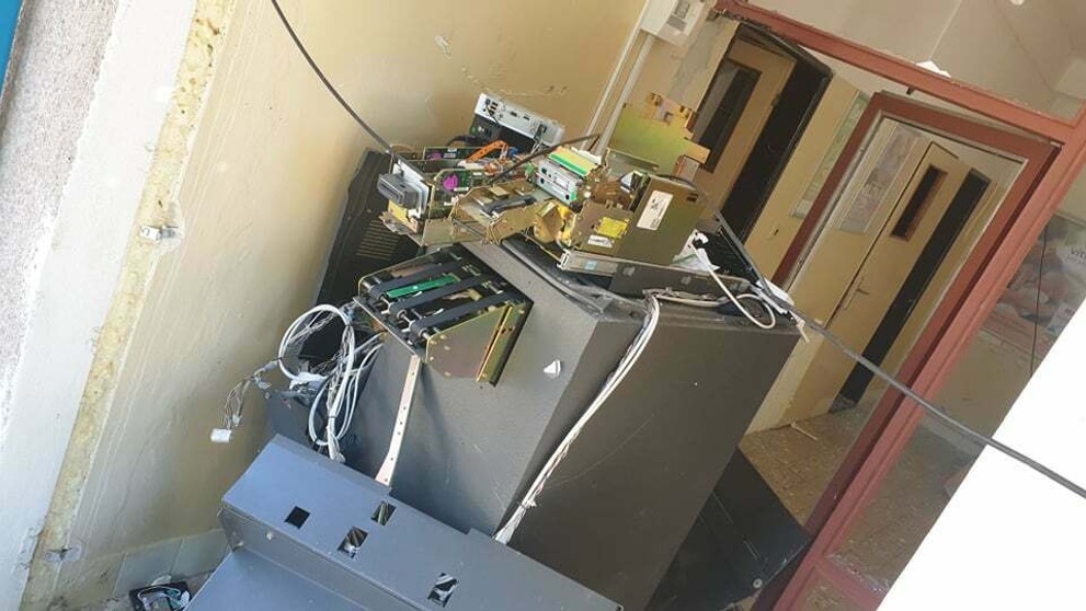 Vybuchnutý bankomat v Turni nad Bodvou.