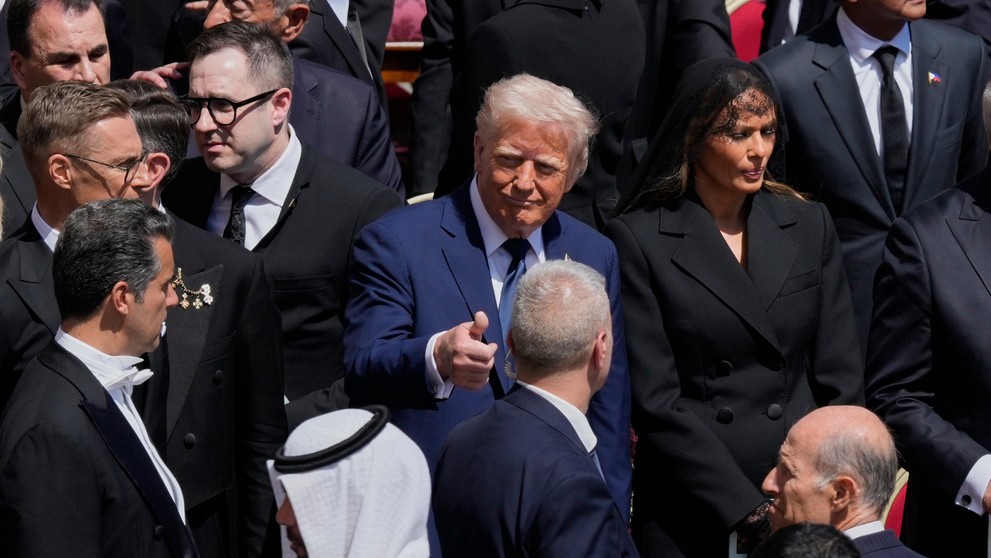 Donald Trump na pohrebe pápeža Františka 