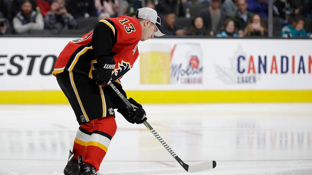 Johnny Gaudreau z Calgary v Súťaži zručností v rámci All star víkendu NHL.