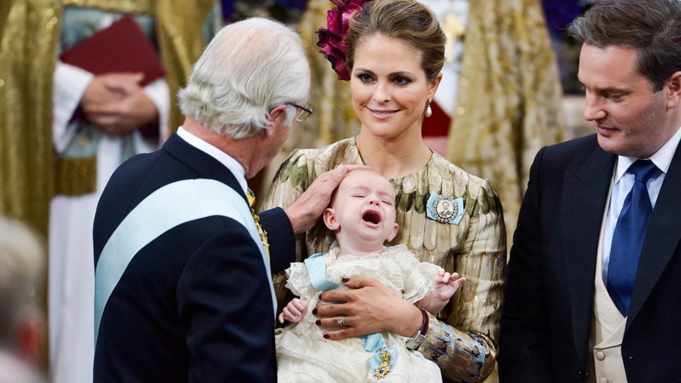 Princ Nicolaus počas krstu.