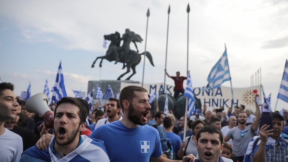 Protest v Thessalonikách.