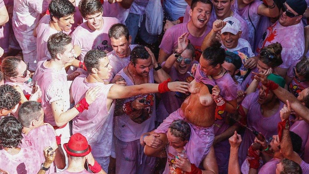 Oslavy v uliciach Pamplony