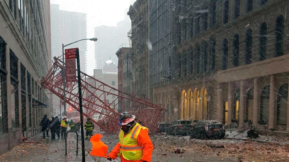Pád žeriava v New Yorku