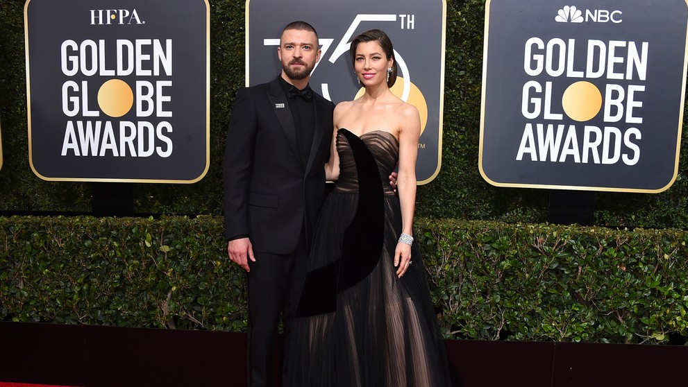 Justin Timberlake a Jessica Biel na Zlatých glóbusoch