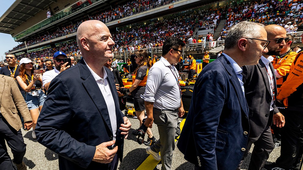 Veľkú cenu Španielska si nenechal ujsť ani prezident FIFA Gianni Infantino.