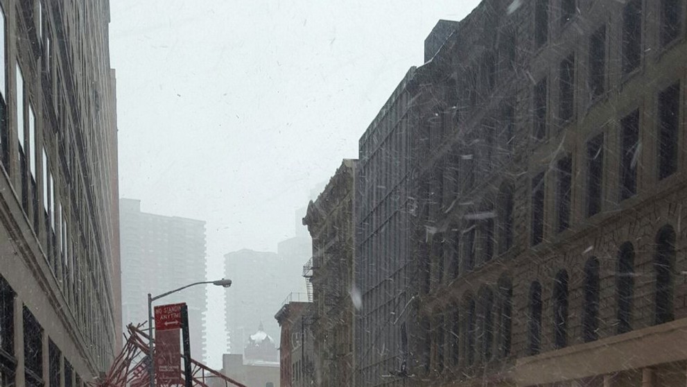 Pád žeriava v New Yorku