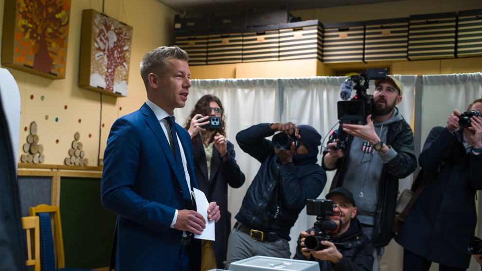 Predseda maďarskej opozičnej strany Tisza Péter Magyar. 