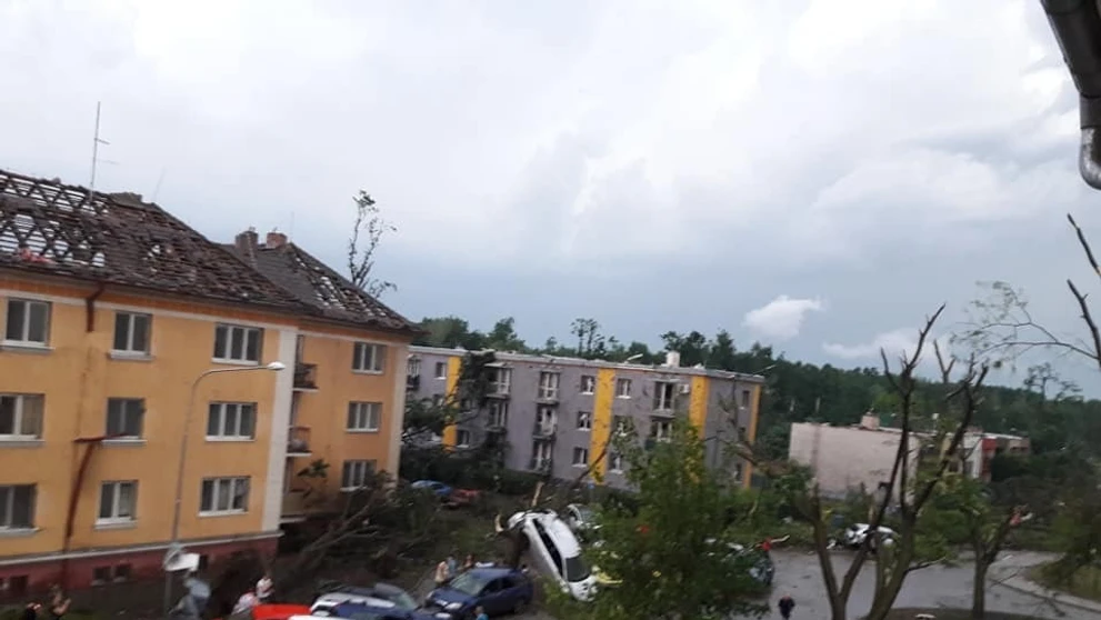 Tornádo na juhu Moravy v okrese Hodonín