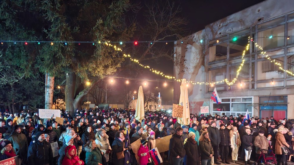 Protest v Považskej Bystrici.