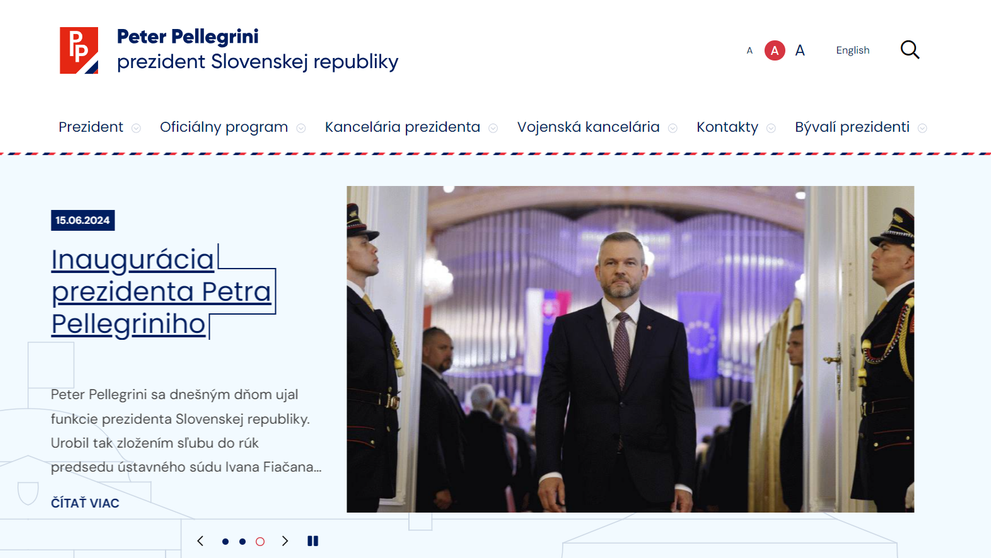 Peter Pellegrini vymenil prezidentskú štandardu za vlastné logo.