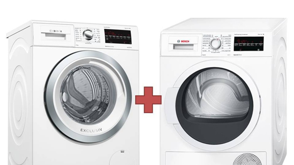 Práčka a sušička Bosch.