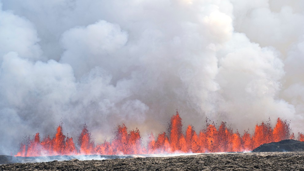 Erupcia sopky v Grindavíku na Islande
