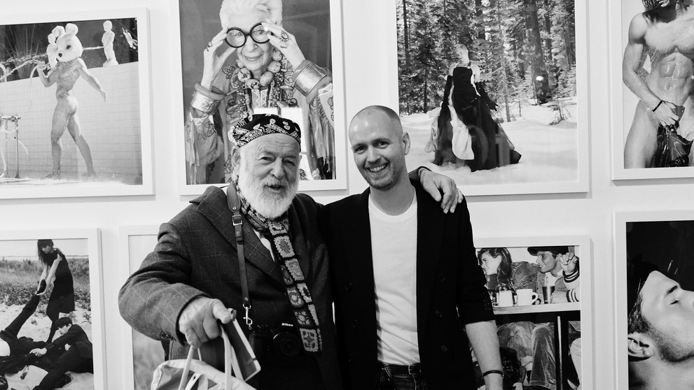 Bruce Weber a producent výstavy Milosh Harajda