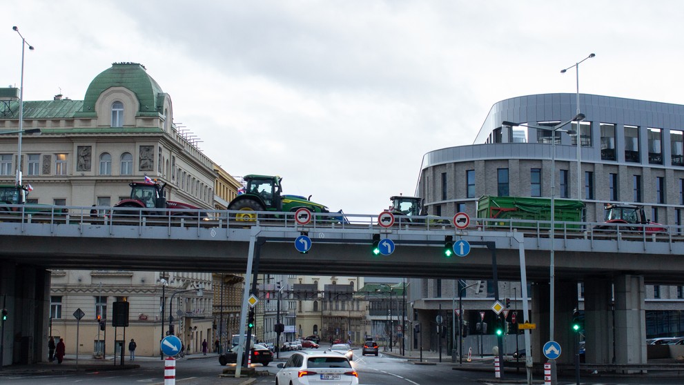 Protest farmárov v Prahe