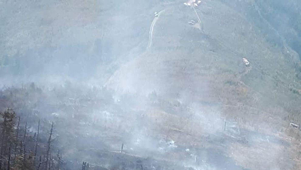 Požiar lesa pri obci Polomka.