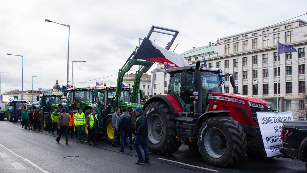Protest farmárov v Prahe