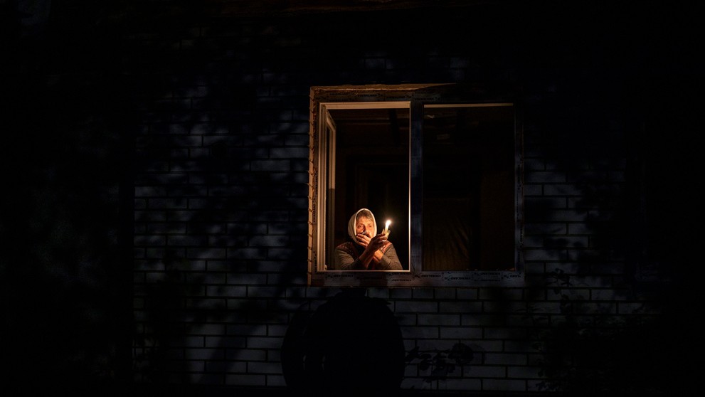 Žena v Borodaňke pri Kyjeve.