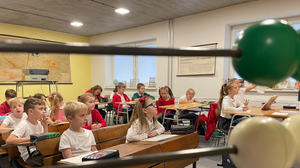 Retro vyučovanie v Prievidzi.