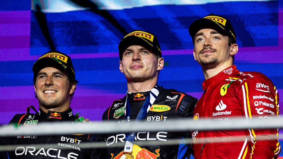 Pódium víťazov po VC Saudskej Arábie.