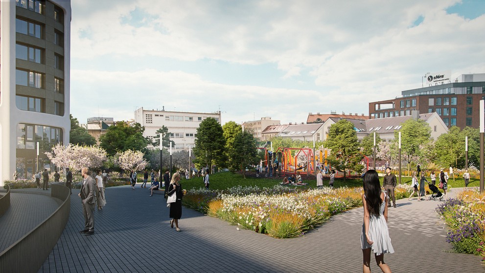 Nový multifunkčný verejný park v Bratislave.