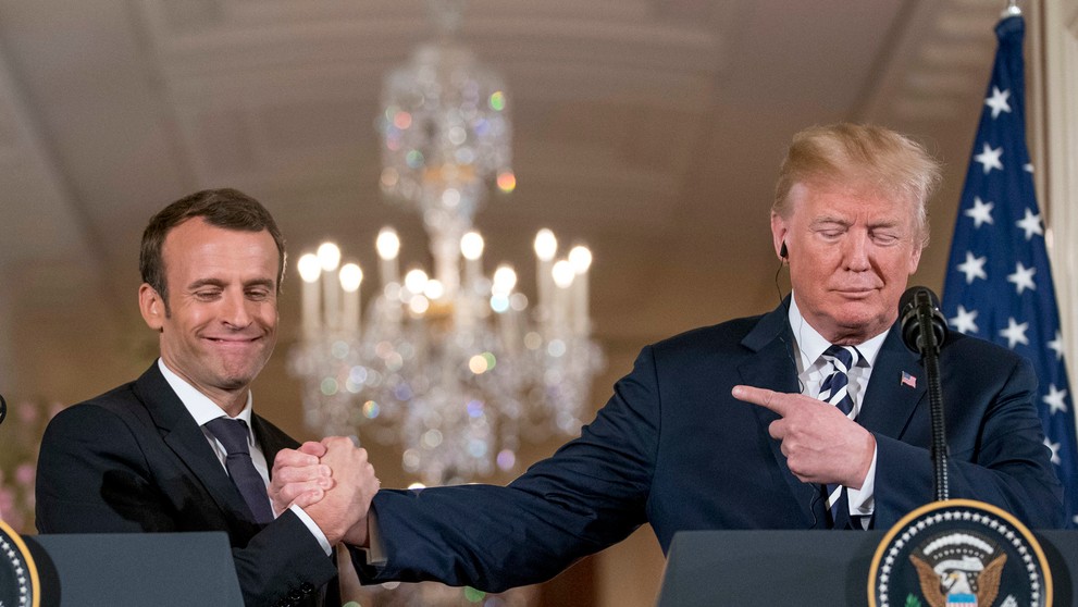 Emmanuel Macron a Donald Trump. 
