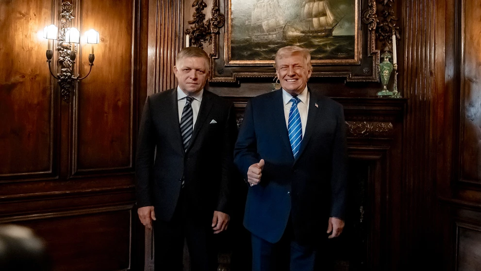 Robert Fico a Donald Trump na Floride USA