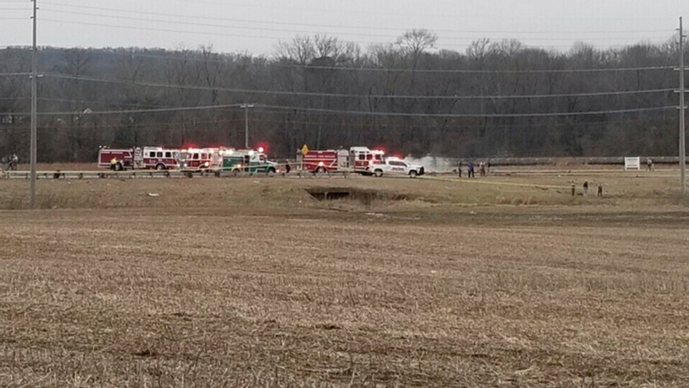 Pád vojenského vrtuľníka.