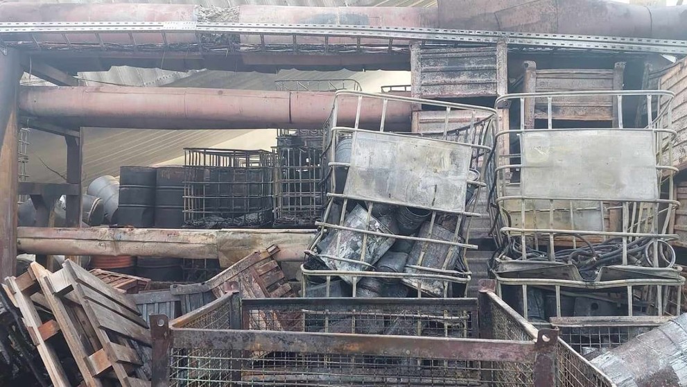 Spúšť po požiari.