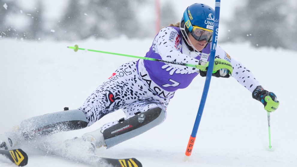 Veronika Velez-Zuzulová počas slalomu SP v Jasnej.