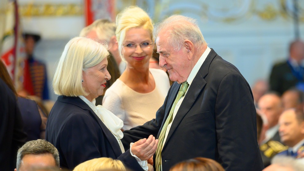 Vladimír Mečiar počas inaugurácie Petra Pellegriniho.