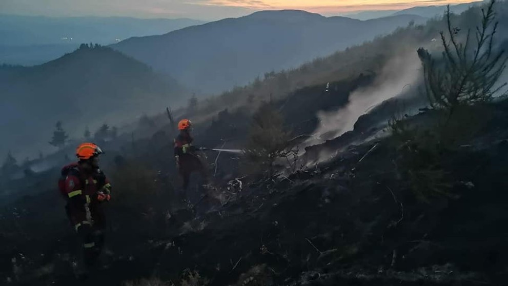 Požiar lesa pri obci Polomka.